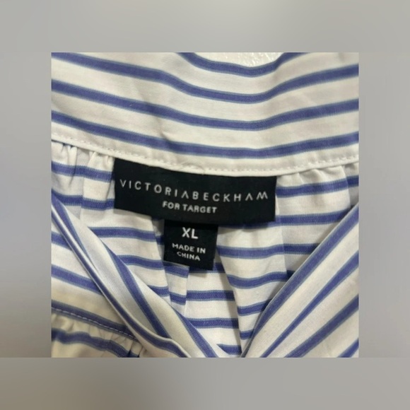 NEW Victoria Beckham Girls' Blue Stripe Poplin tank top size XL - Picture 4 of 5